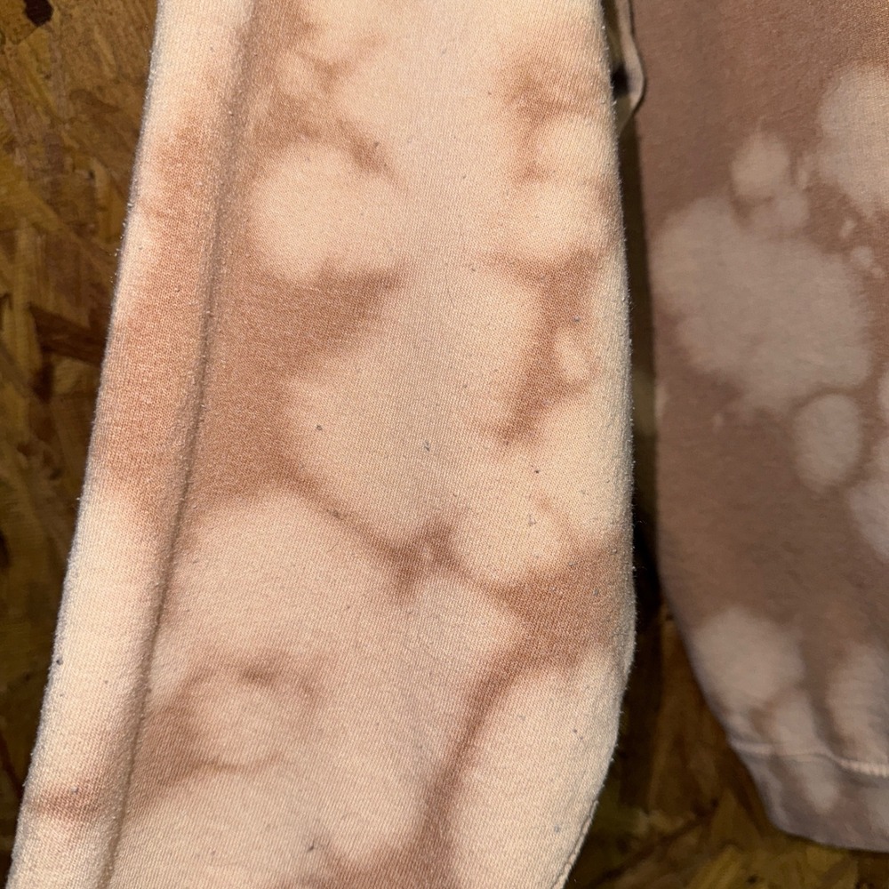 Goodie Two Sleeves Leopard Graphic Hoodie Brown Tie Dye Pullover Sporty Lounge M - Picture 4 of 5